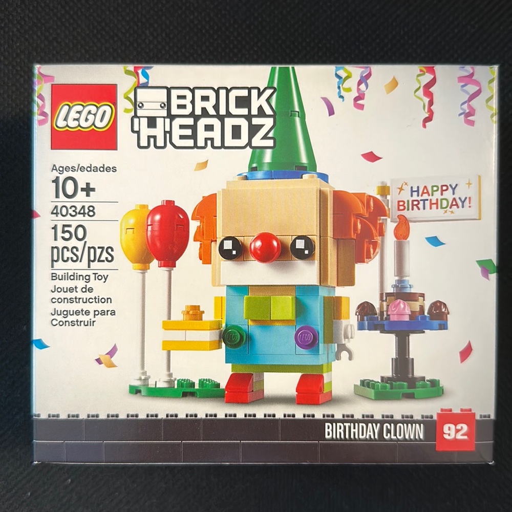 Brand New Lego 40348 BrickHeadz Birthday Clown (Retired)